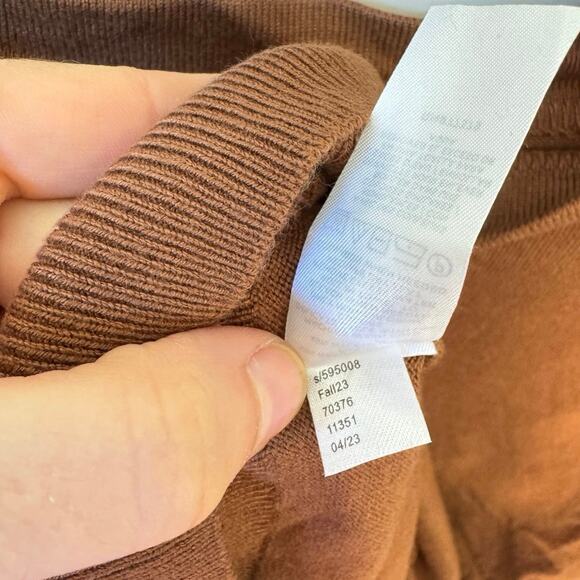 ANN TAYLOR Short Sleeve Sweater Roll Neck Knit Top Burnt Sienna Brown Sz Medium - Picture 7 of 9